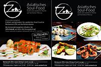 Gastronomie: Werbung: Werbung f眉r das asiatische Restaurant ZEN: Asian Dining & Sushi Lounge am Kurf眉rstendamm (Ku'damm) in Berlin: Flyer